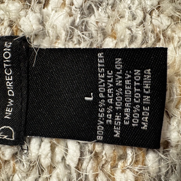 New Directions Beige Knit Sweater with Lace Detail - Picture 2 of 5